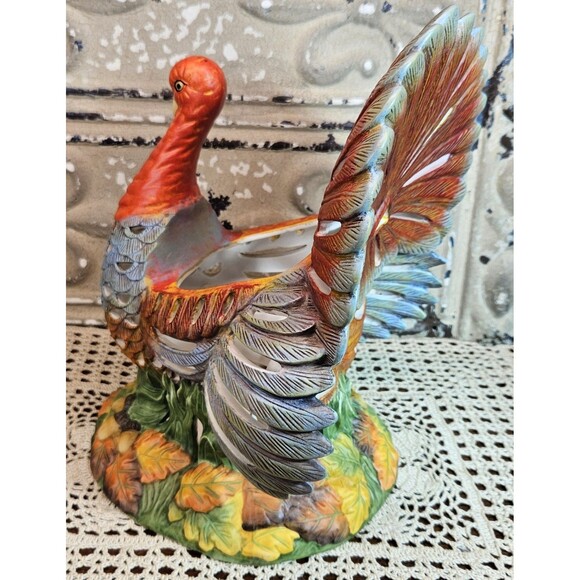 PartyLite Turkey Tea Light Candle Holder Candy Dish Thanksgiving Decor (read) - Picture 4 of 9